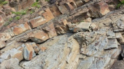 Layers of shale and sandstone.